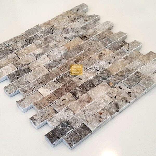 Gümüş Patlatma Traverten Mozaik