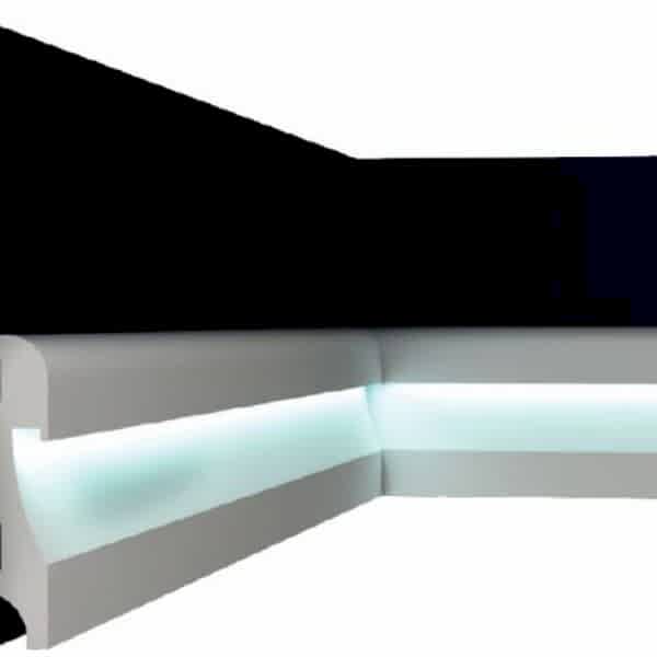 Beyaz Ahşap Ledli Süpürgelik