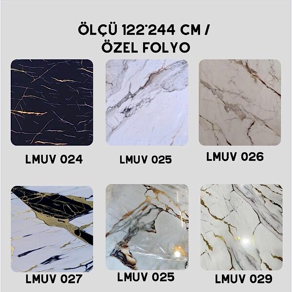 3 D folyo kaplama pvc mermer desenli